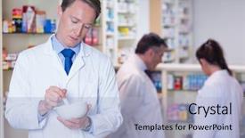  Presentation with mortar - Presentation theme enhanced with pharmacist using mortar and pestle background and a light blue colored foreground
