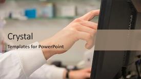  Presentation with hospital pharmacy - Cool new presentation design with pharmacist using the computer backdrop and a coral colored foreground