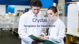  Presentation with medical pharmacy - Audience pleasing slide deck consisting of pharmacists discussing over medical report backdrop and a  colored foreground