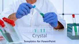  Presentation with research - Beautiful slide deck featuring pharmacological-research-in-the-laboratory backdrop and a sky blue colored foreground