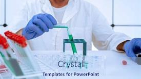  Presentation with research - PPT theme with pharmacological-research-in-the-laboratory background and a sky blue colored foreground