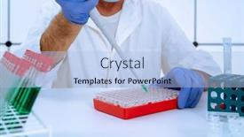  Presentation with research - Presentation theme enhanced with pharmacological-research-in-the-laboratory background and a light blue colored foreground