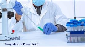  Presentation with plants - Slide set consisting of pharmacological-research-in-the-laboratory background and a light blue colored foreground