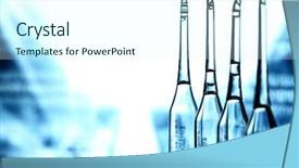  Presentation with ampoule - PPT theme enhanced with pharmacology design - ampoule on abstract bokeh background background and a cool aqua colored foreground