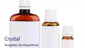  Presentation with healthy food medical bottle - Slide set enhanced with pharmacology design - medical bottles isolated on white background and a sky blue colored foreground