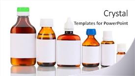  Presentation with healthy food medical bottle - Theme having pharmacology design - medical bottles isolated on white background and a  colored foreground