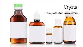  Presentation with healthy food medical bottle - Colorful slide set enhanced with pharmacology design - medical bottles isolated on white backdrop and a  colored foreground