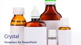  Presentation with pharmacology - Slide set enhanced with pharmacology design - medical bottles isolated on white background and a sky blue colored foreground