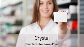  Presentation with pharmacist - Amazing PPT theme having pharmacy - female pharmacist advising to prefer backdrop and a light gray colored foreground