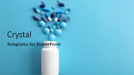  Presentation with pharmacy - Slides consisting of pharmacy - heap of pills on blue background and a light blue colored foreground