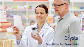  Presentation with drug pharmacy - Colorful theme enhanced with pharmacy - medicine pharmaceutics health care backdrop and a lemonade colored foreground