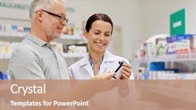  Presentation with health drug - Audience pleasing slide deck consisting of pharmacy - medicine pharmaceutics health care backdrop and a coral colored foreground