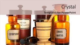  Presentation with apothecary - Slide set with pharmacy apothehacry - apothecary pots with ingredients background and a  colored foreground