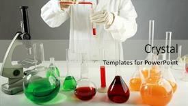  Presentation with science - PPT layouts featuring pharmacy business - medical science equitpment shot background and a light gray colored foreground