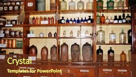  Presentation with chemicals - Audience pleasing PPT layouts consisting of pharmacy cancer - chemicals and laboratory utensils backdrop and a tawny brown colored foreground