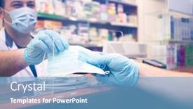  Presentation with medical pharmacy - Slide deck consisting of pharmacy-during-covid-19-shopper background and a light blue colored foreground