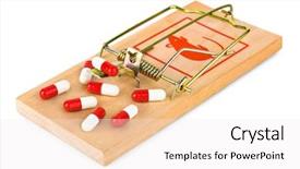  Presentation with pills - PPT theme with business people walking in a blur against room with large window looking on city background and a dark gray colored foreground