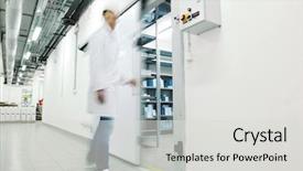  Presentation with medical supplies - PPT theme with pharmacy health - medical factory supplies storage indoor background and a  colored foreground