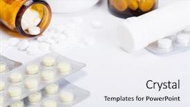  Presentation with abstract medical - Colorful slides enhanced with pharmacy hopital - packs of pills - abstract backdrop and a sky blue colored foreground