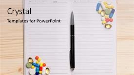  Presentation with pharmacy law - Amazing presentation theme having pharmacy law - close up pills and paper backdrop and a light gray colored foreground