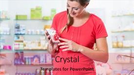  Presentation with drug pharmacy - Theme featuring pharmacy or drug store background and a red colored foreground