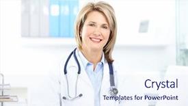  Presentation with medical evaluation of pediatrics - Cool new presentation design with pharmacy practice - medical doctor woman backdrop and a sky blue colored foreground