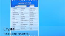  Presentation with test - Theme enhanced with pharmacy report - laboratory test list on blue background and a light blue colored foreground