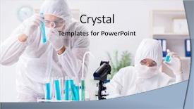  Presentation with lab - Colorful PPT layouts enhanced with pharmacy report - two chemists working backdrop and a white colored foreground