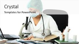  Presentation with medical equipment - Slides with pharmacy student - medicine healthcare medical staff science background and a  colored foreground