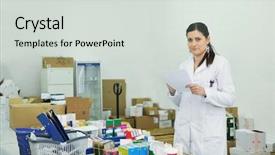  Presentation with medical supplies - Amazing slides having pharmacy supply - medical factory supplies storage indoor backdrop and a light gray colored foreground