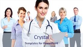  Presentation with medical business - Colorful theme enhanced with pharmacy vaccine - medical doctor woman and group backdrop and a sky blue colored foreground