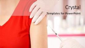  Presentation with vaccination - Cool new PPT theme with pharmacy vaccine - vaccination backdrop and a lemonade colored foreground