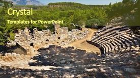  Presentation with archaeology - Presentation theme enhanced with phased - old amphitheater phaselis in antalya background and a tawny brown colored foreground