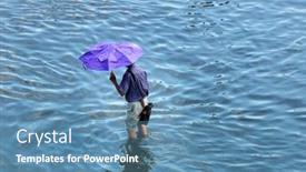  Presentation with flooding - Beautiful presentation theme featuring phathumtrani-thailand-october-21-man backdrop and a teal colored foreground