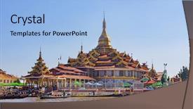  Presentation with vietnam culture pagoda - Slides with phaung daw oo pagoda inle background and a light blue colored foreground