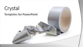  Presentation with duct - Amazing PPT theme having phenomenon tangled up duct tape backdrop and a white colored foreground