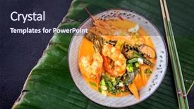  Presentation with thai - Colorful presentation enhanced with phet red curry with king backdrop and a wine colored foreground