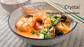  Presentation with thai - Audience pleasing presentation theme consisting of phet red curry with king backdrop and a coral colored foreground