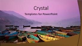  Presentation with boats - Amazing PPT theme having phewa lake pokhara nepal backdrop and a lemonade colored foreground
