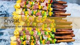  Presentation with thailand food - Presentation design with phi phi island thailand background and a gold colored foreground