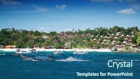  Presentation with island - Audience pleasing slide deck consisting of phi phi island thailand backdrop and a  colored foreground