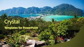  Presentation with thailand - Colorful presentation theme enhanced with phi phi island thailand backdrop and a tawny brown colored foreground