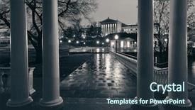  Presentation with night city - Cool new slide set with philadelphia art museum at night backdrop and a tawny brown colored foreground