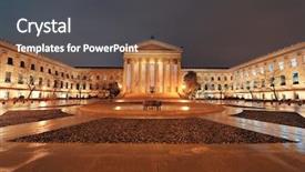  Presentation with museum - Presentation featuring philadelphia art museum at night background and a dark gray colored foreground