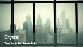  Presentation with philadelphia - Theme with philadelphia city rooftop view background and a  colored foreground