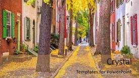  Presentation with philadelphia - PPT theme enhanced with philadelphia pennsylvania usa alley background and a coral colored foreground