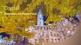  Presentation with philadelphia - Cool new PPT theme with philadelphia-pennsylvania-usa-at-city backdrop and a tawny brown colored foreground