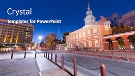  Presentation with philadelphia - Colorful presentation theme enhanced with philadelphia-pennsylvania-usa-at-independence backdrop and a navy blue colored foreground