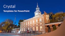  Presentation with philadelphia - Slides with philadelphia-pennsylvania-usa-at-independence background and a navy blue colored foreground