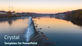  Presentation with philadelphia - Colorful PPT theme enhanced with philadelphia-pennsylvania-usa-dam backdrop and a ocean colored foreground
